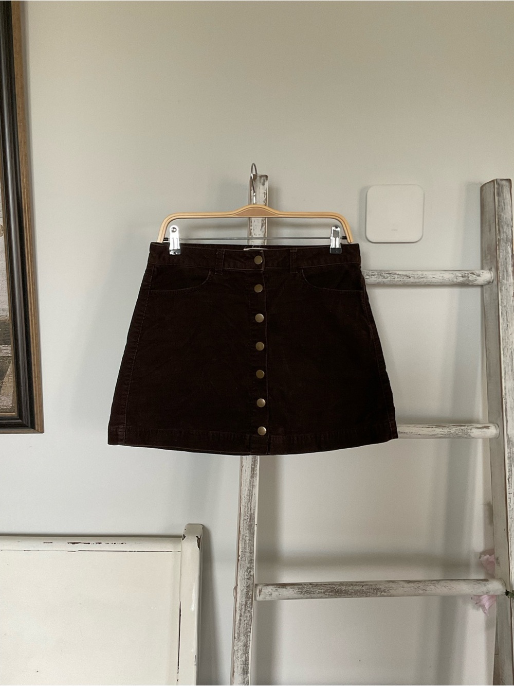 Forever 21 Women's 29 Corduroy Mini Skirt Dark Brown, Y2K Indie Festival EUC